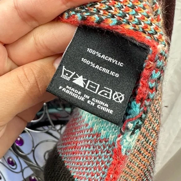 Charlie Paige tribal print waterfall cardigan size S/M - Picture 6 of 7